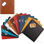 Custom PU Leather Coaster Bottle Opener 200pcs MOQ | Engraved Round Gift for Weddings & Breweries