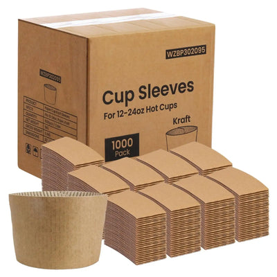 Custom Cup Sleeves | Corrugated Insulated | Gold Foil Logo | 1pc MOQ