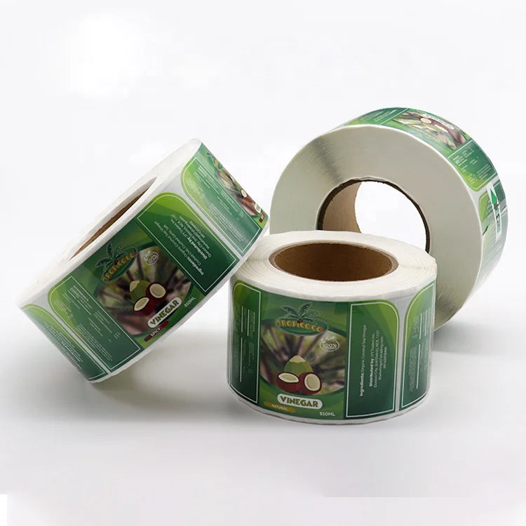 Food-Safe Waterproof Vinyl Labels — 500 Pcs MOQ, UV/Digital Printing