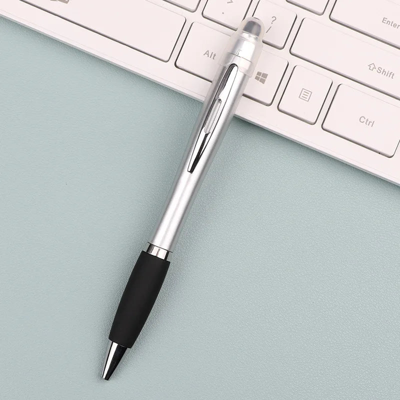 Custom 3-in-1 LED Pens 100 MOQ | Laser Engraving Stylus Promotional Gifts