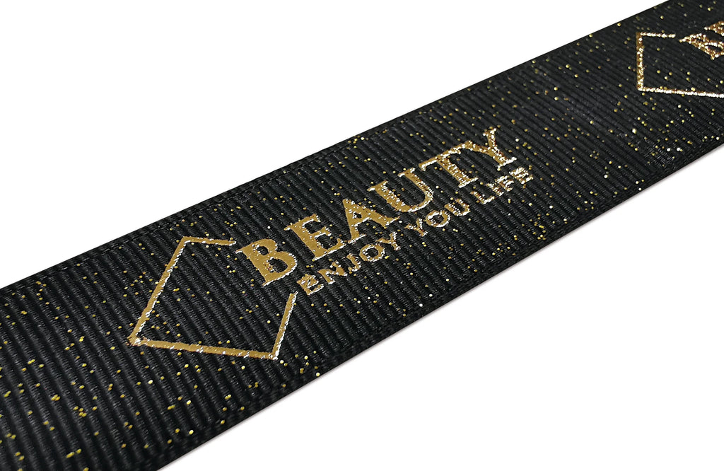Custom Printed Satin Ribbon | Double-Face | MOQ 2,000 Yards  text