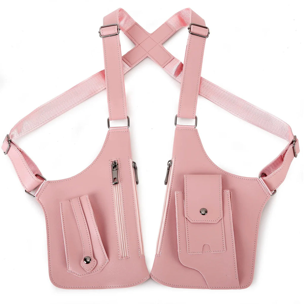 Vintage PU Chest Sling Bag | Embossed Logo Anti-Theft