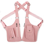 Vintage PU Chest Sling Bag | Embossed Logo Anti-Theft