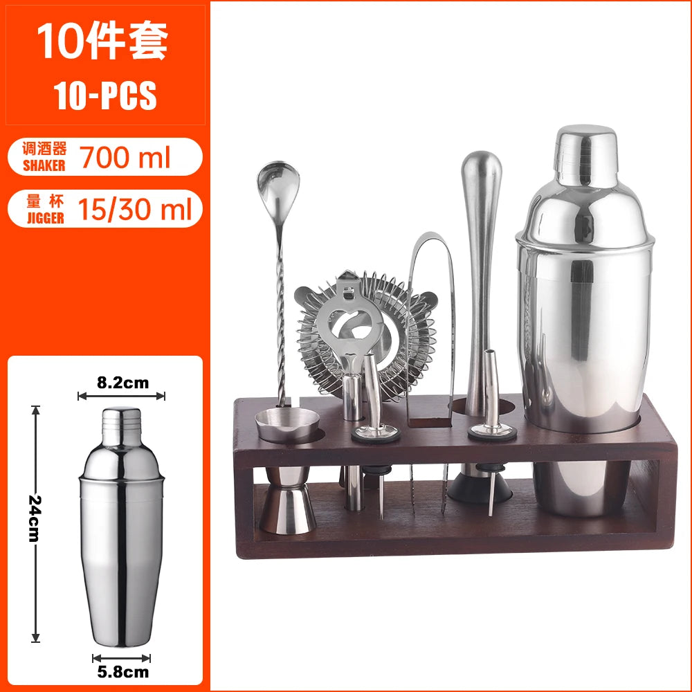 16-Piece Barware Set with Bamboo Stand | 700ml Shaker | 100 MOQ