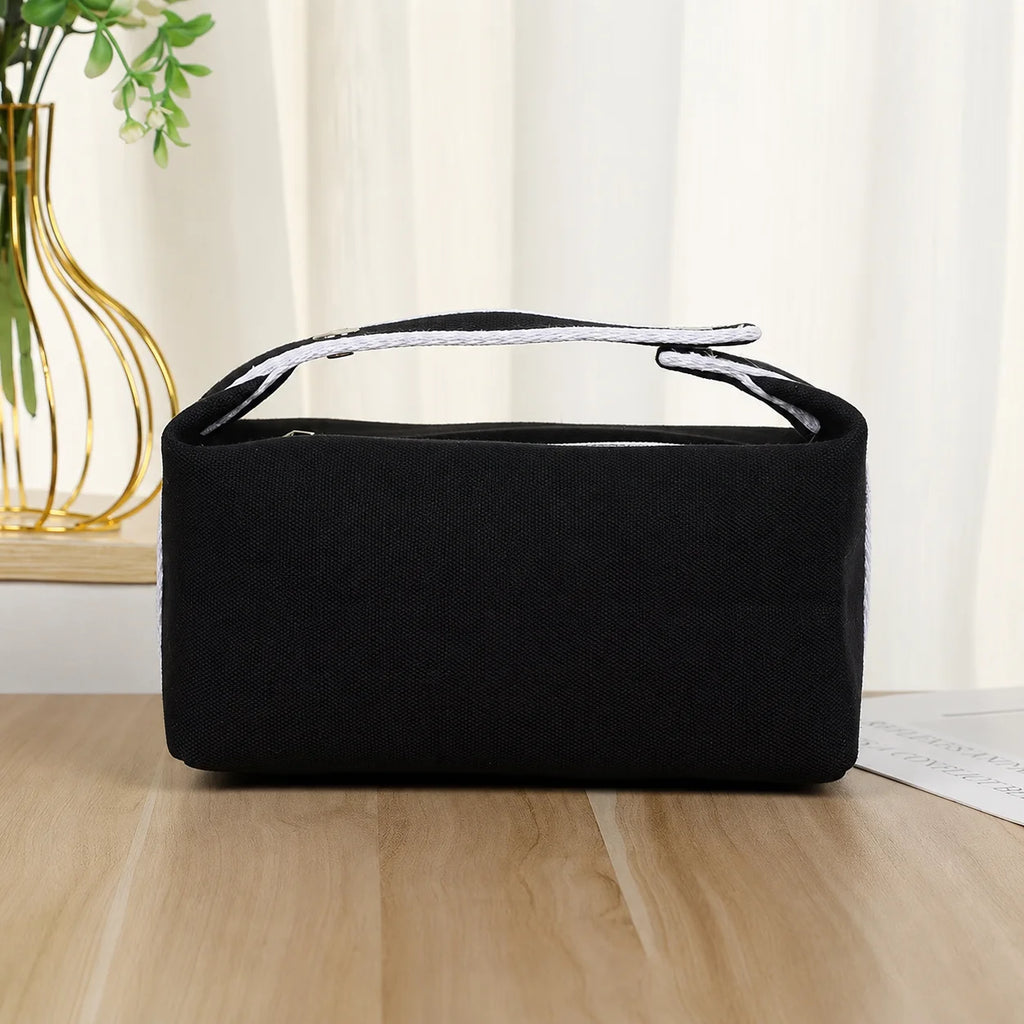 Custom 24cm Canvas Cosmetic Bag with Logo | 50 MOQ Heat Transfer & Screen Print | Bulk for Trade Shows