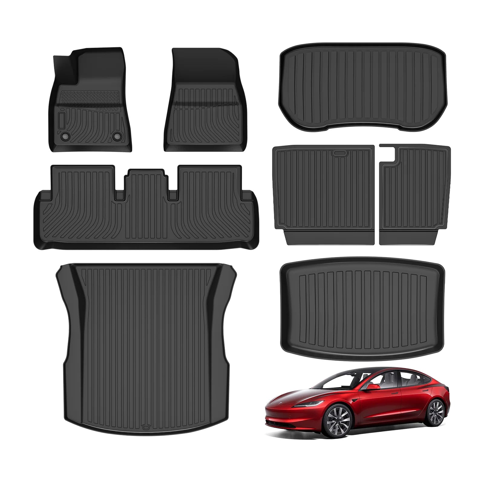 Tesla Model Y Juniper Custom-Fit TPE Trunk Liner & Rear Seat Back Protector Set