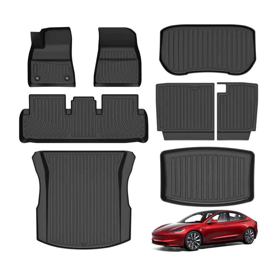 Tesla Model Y Juniper Custom-Fit TPE Trunk Liner & Rear Seat Back Protector Set