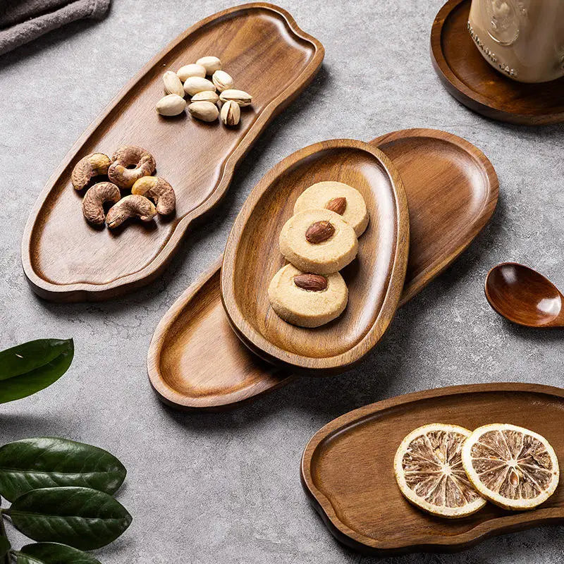 Custom Acacia Wood Tray — 1 MOQ, Engraving, Eco-Friendly