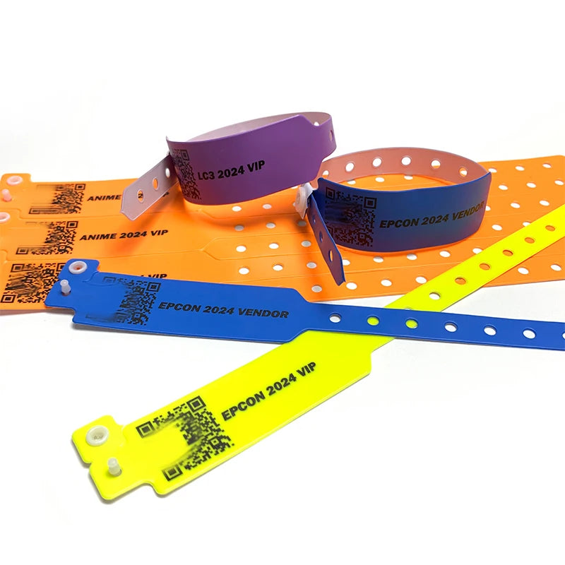 Custom Vinyl Wristbands 100 MOQ | Waterproof PVC ID Bracelets for Events