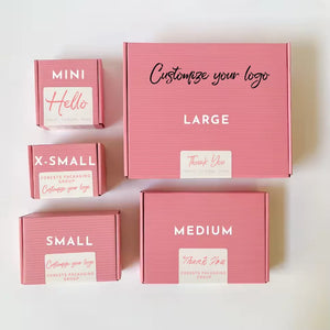 Custom Corrugated Mailer Boxes: 100 MOQ, 35-Day Lead, Free Sample | Pink Cosmetic Shipping Packaging