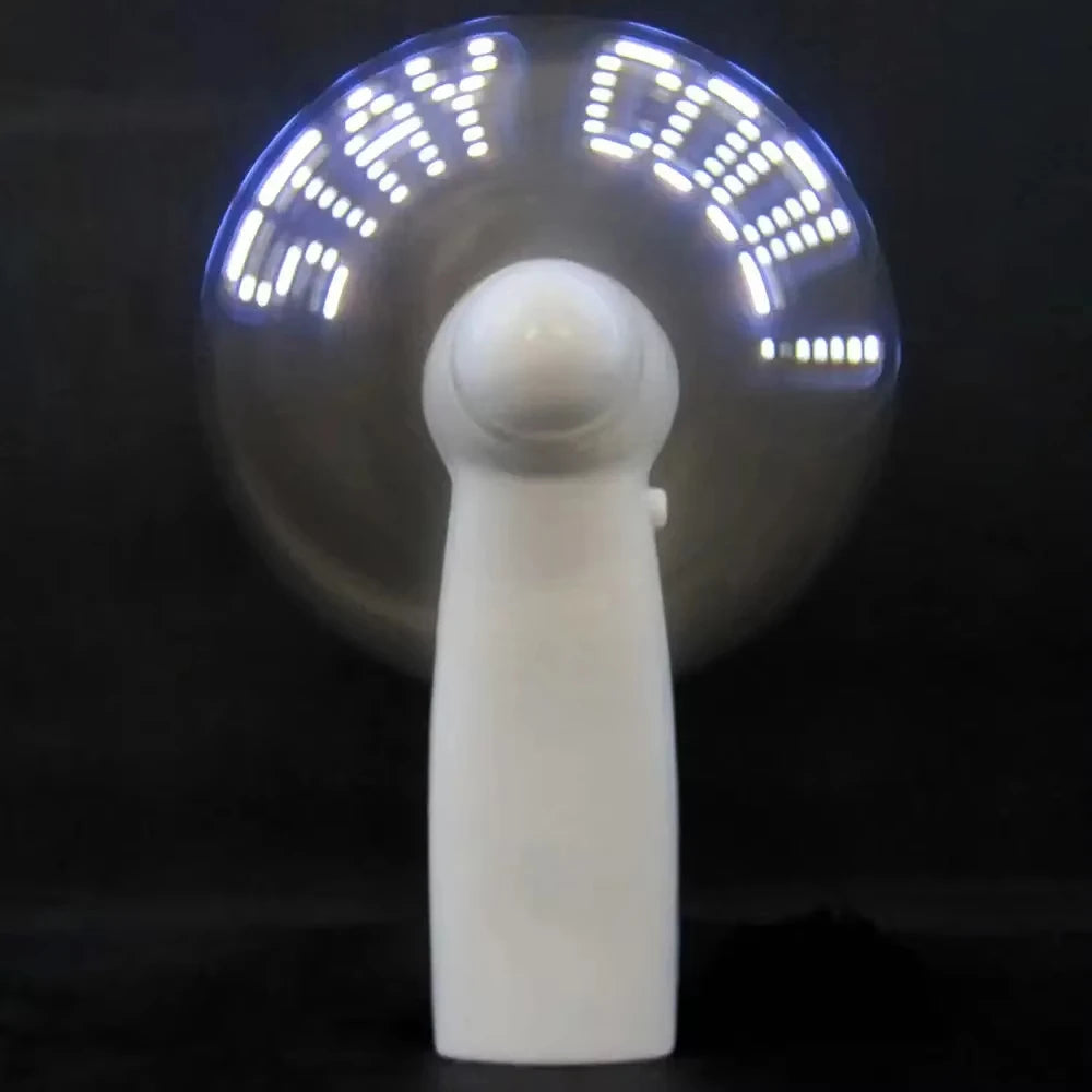 Custom Mini Handheld LED Message Fan for Promotion | USB Battery