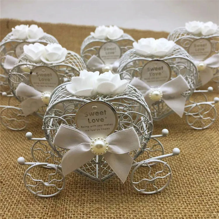 Metal Heart Carriage Favor Boxes | Wedding Favors | Wholesale