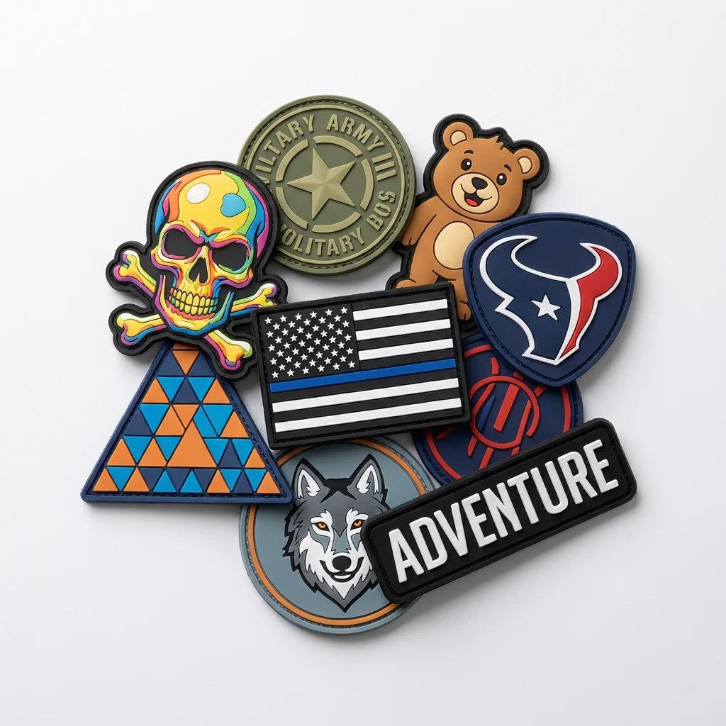 Custom 3D Embossed Silicone Clothing Labels | PVC Rubber Labels | 100 MOQ