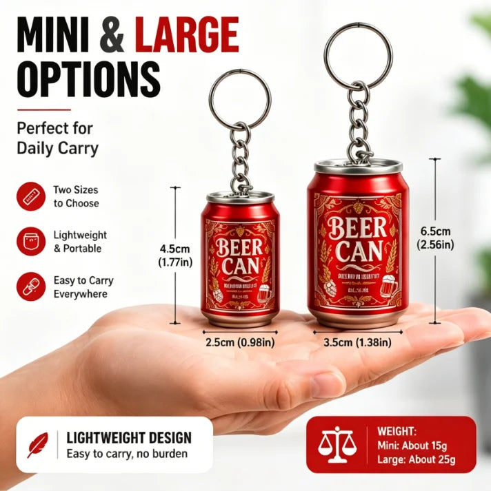 Custom 3D Beer Can Keychain | 100 Pcs MOQ Promotional Keyring