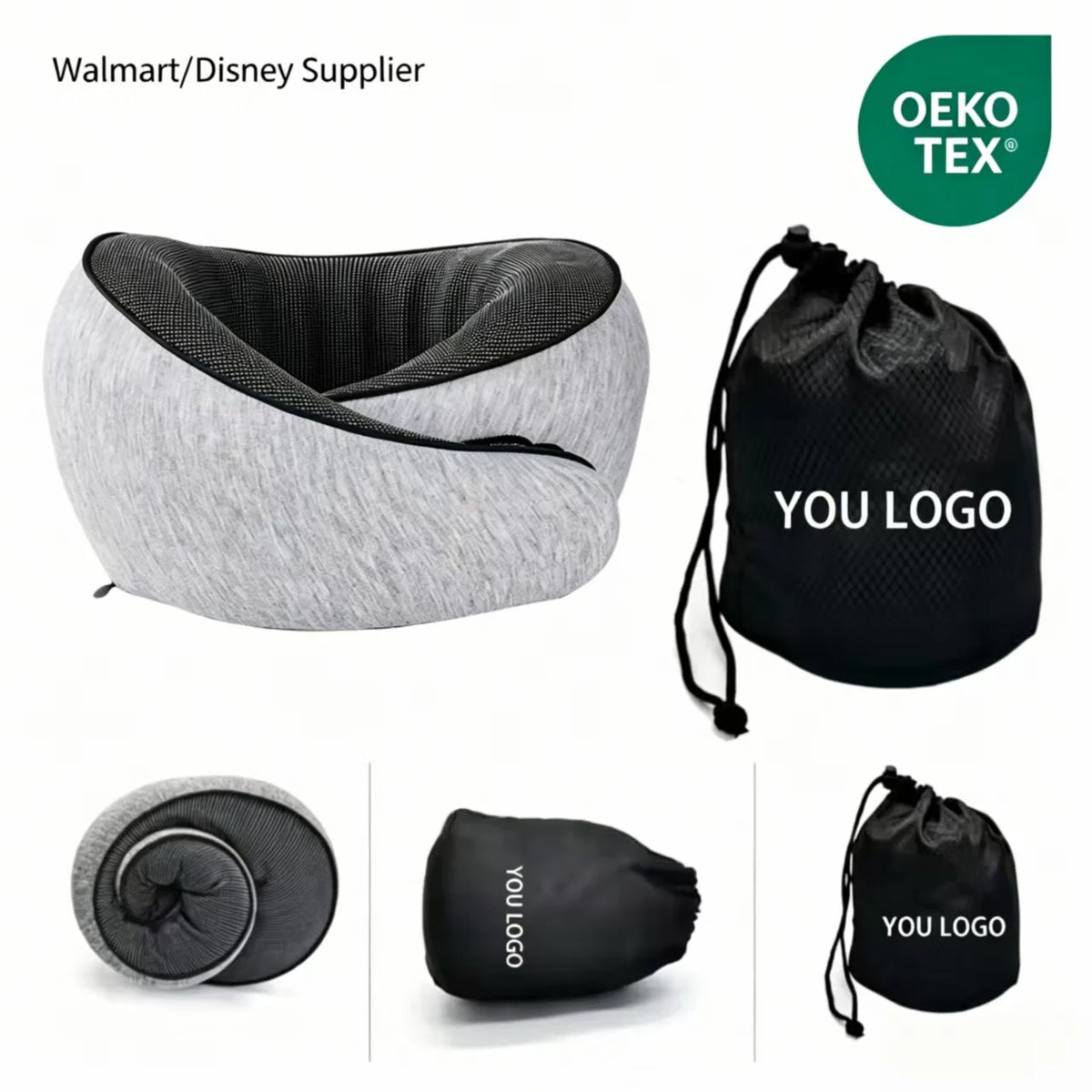 Custom 360 Memory Foam Travel Neck Pillow for Sleeping | OEM
