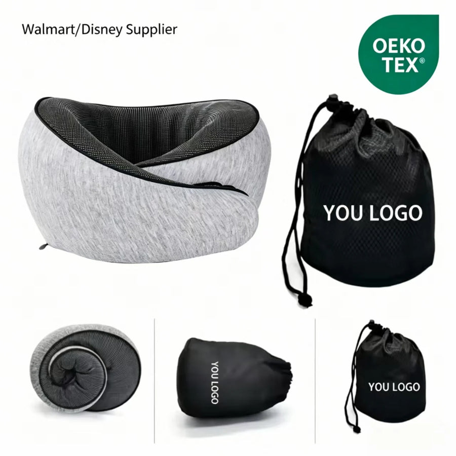 Custom 360 Memory Foam Travel Neck Pillow for Sleeping | OEM