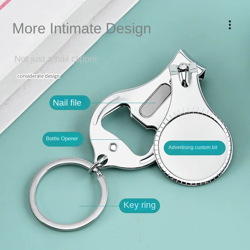 Custom 3-in-1 Stainless Steel Keychain with Logo | 50 MOQ Multifunctional