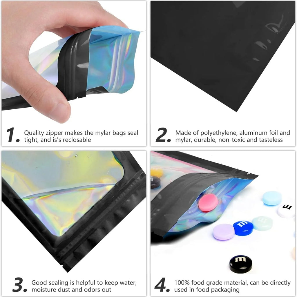 Custom Mylar Holographic Bags Wholesale | BPA-Free Food Grade 12-Day Lead