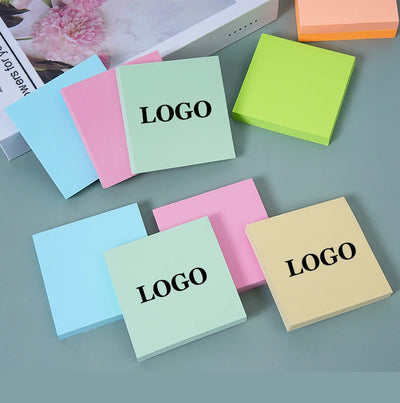 Custom 3x3 Sticky Note Pads: 100 Sheets, 8 Colors, Digital/Silk Screen Print, Repositionable