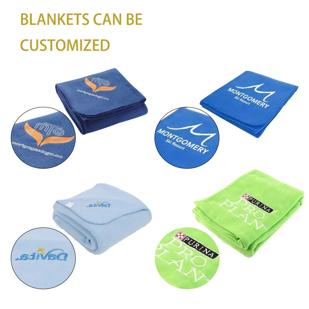 Simple Design Promotion Fleece Blanket Polyester Bulk Polar Blanket Customized