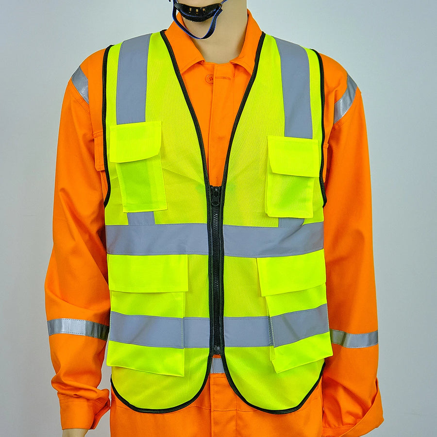 Custom 120gsm Polyester Safety Vest: Reflective, Anti-Static, High-Vis, MOQ 6,000 for Industrial Workwear