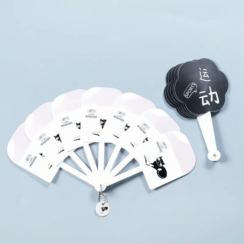 Custom PP Plastic Hand Fans 100 MOQ | Double Side Printing Promotional Gifts