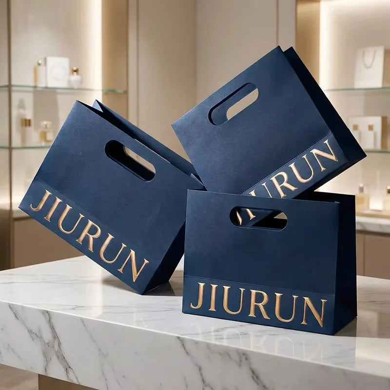 Custom Logo Luxury Paper Bag | 250gsm Burgundy Shopping Bag