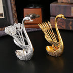 Swan Spoon Holder Set Zinc Alloy | Gold Silver | 1 MOQ | Custom Logo