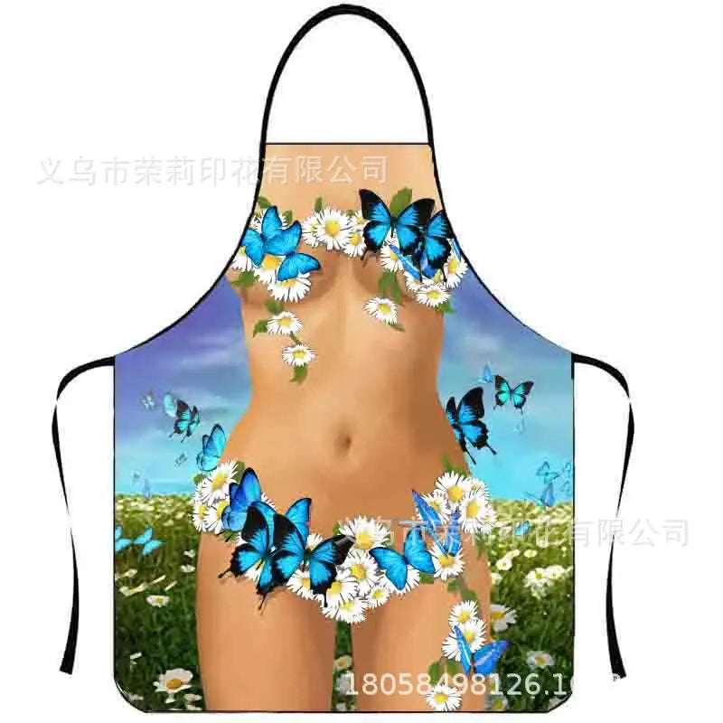 Waterproof Polyester Apron | 3D Printed Cartoon Barbecue Apron