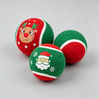 Custom Christmas Dog Toys | 3-Piece Tennis Ball Set | Holiday Pet Gifts