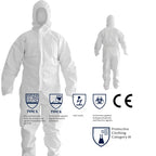 Type 5/6 Disposable Coveralls | CE Certified | 10,000 MOQ | 50-55 GSM
