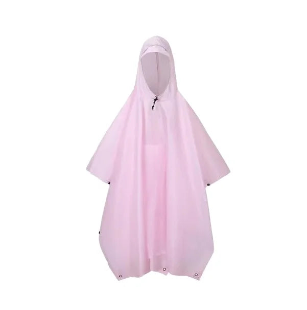 Multifunctional PVC Hooded Rain Poncho Waterproof Raincoat Outdoor Camping Hiking Climbing Recyclable Rain Gear Logo Decoration