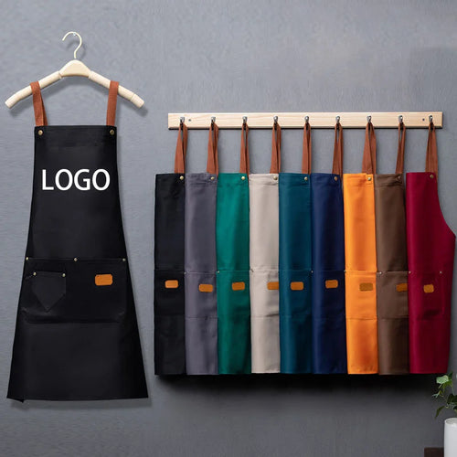 Custom Polyester Kitchen Apron with Pockets for Cooking, Baking, Cafés and Everyday Work