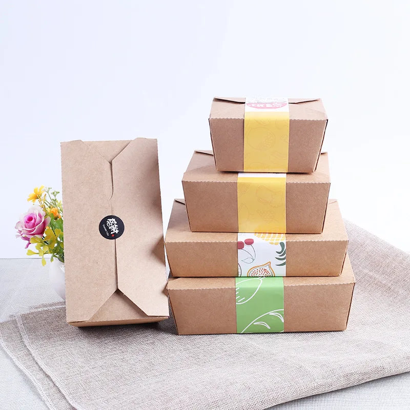 Biodegradable Kraft Food Boxes | 1,000 Pcs MOQ, 5 Sizes | Food-Grade