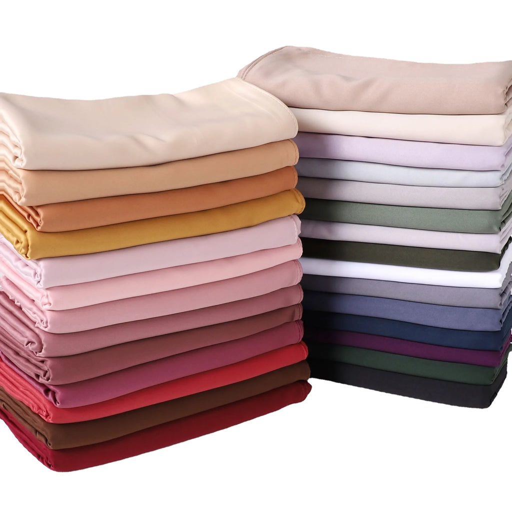 Custom Matte Satin Hijabs Wholesale | 20-Piece MOQ & 14-Day Lead Time | Eid Prayer Scarves