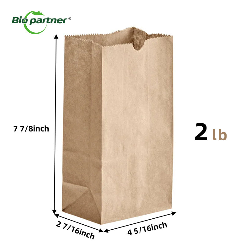 Custom Kraft Paper Bags 100% Recycled | Logo Printing | Restaurant Takeout