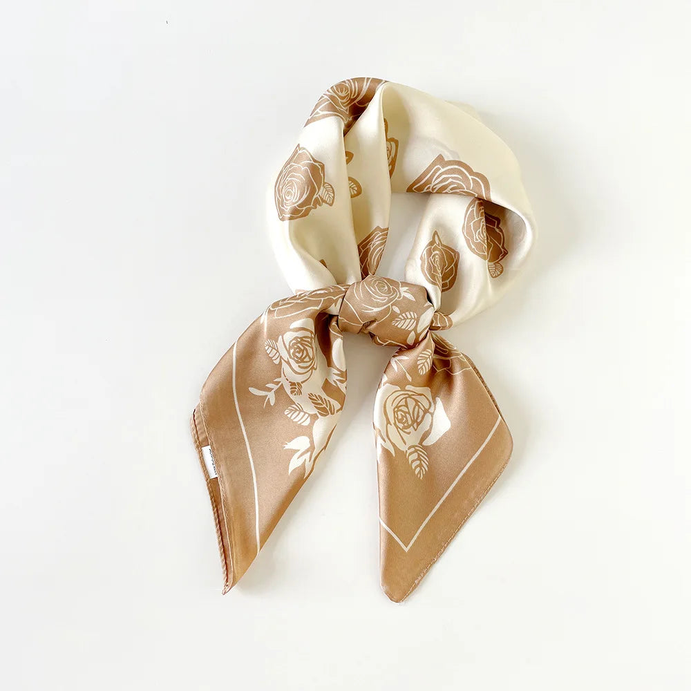 Square Silk Scarf | Digital Print | Custom Logo | 100 MOQ | Women's Fashion