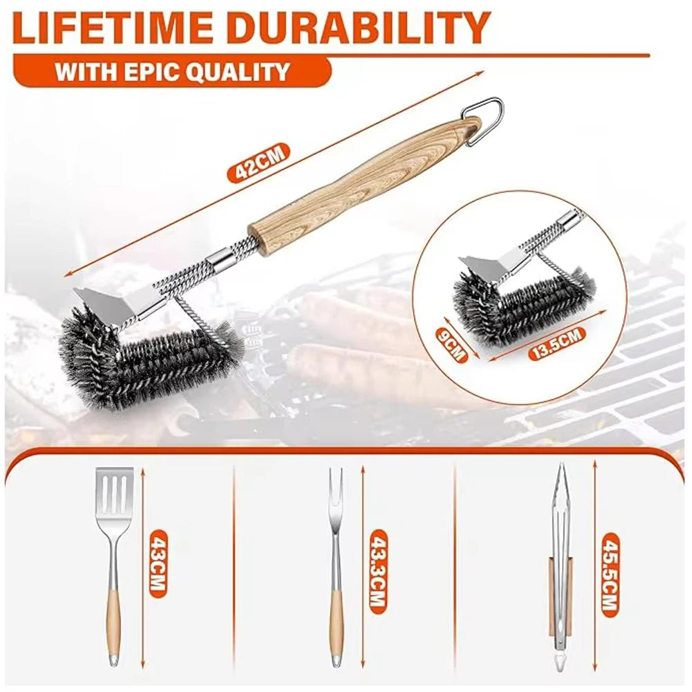 Custom Wood Handle BBQ Tool Set with Giftbox | Bulk Procurement Accessories