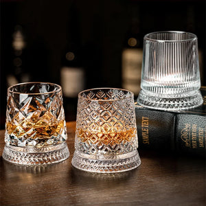 Crystal Rotating Tumbler with Diamond Engraving | 50 MOQ for Executive Gifts