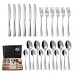 24 Pcs Gold Stainless Steel Flatware Set | 1,000 Box MOQ | Wholesale Cutlery