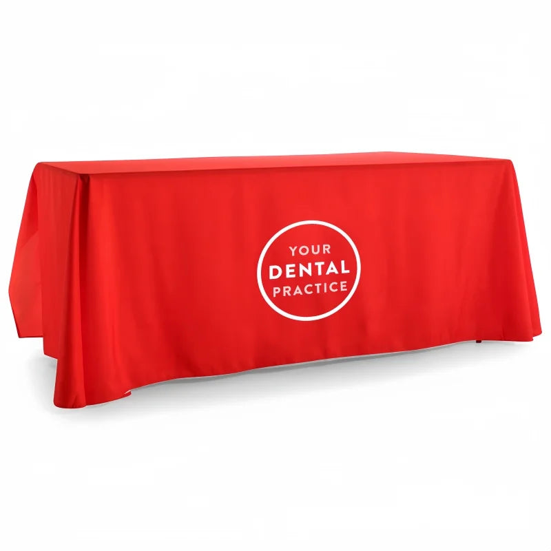 Custom Full Drape Tablecloths with Logo | Wrinkle Resistant | Factory Direct