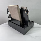 Custom Solid Wood Docking Station with Drawer | Laser Engraved, 100 MOQ, Ash-Tree