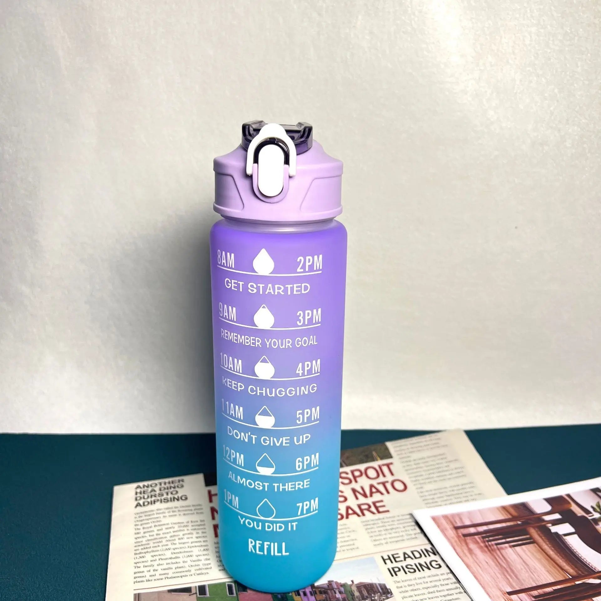 Custom 900ml Motivational Water Bottles | 5 MOQ Time Marker Fitness
