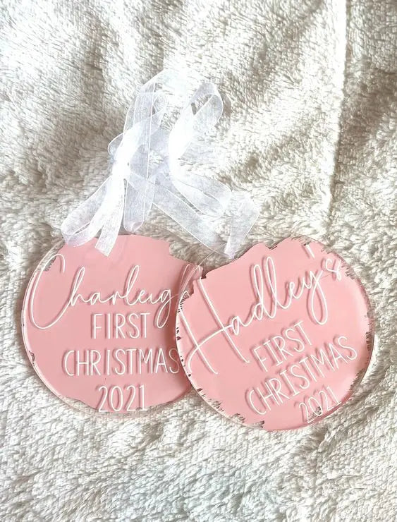 Custom Acrylic Christmas Tree Ornaments with Logo | MOQ 500