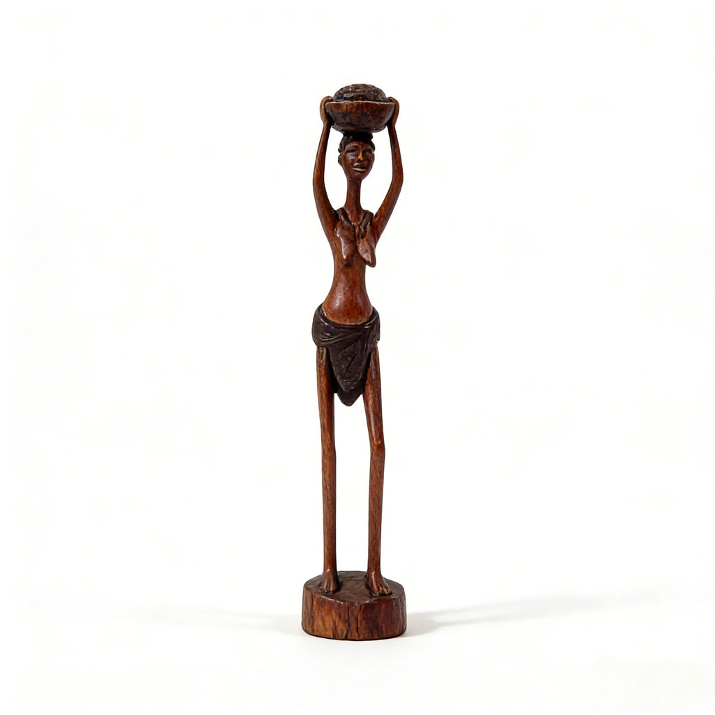 Hand-Carved African Fertility Doll | Ebony Wood Art Deco Statue | Wholesale