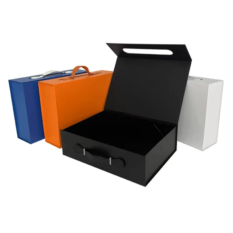 Custom Folding Magnetic Gift Box with Ribbon | Collapsible, 1,000 MOQ, Gold Foil