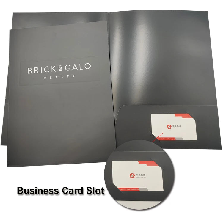 Custom Presentation Folder | Anti-Scratch Lamination, Foil Stamping & Embossing Options for Sales Kits & Conference Materials