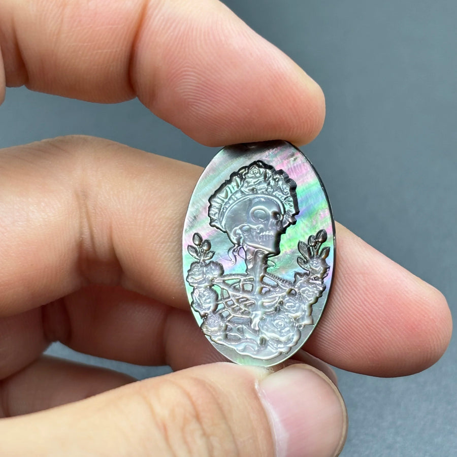 Mother of Pearl Cabochons | Gothic Skull & Roses | Wholesale