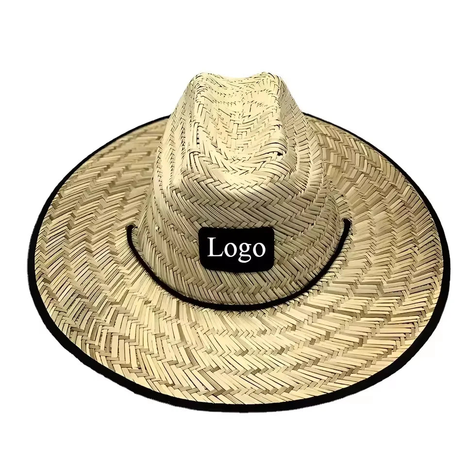 Custom Natural Grass Straw Hat | Summer Beach Logo Patch MOQ 50