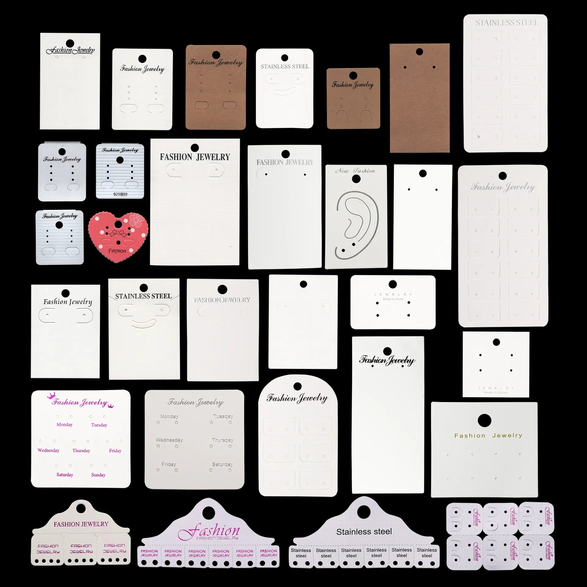 Custom Earring Cards with Logo — CMYK Offset & Embossed Printing for Jewelry Display